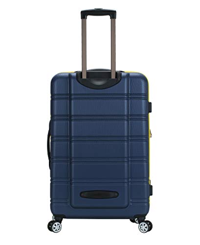 ROCKLAND MELBOURNE HARDSIDE EXPANDABLE LUGGAGE SPINNER WHEELS CHECKED NAVY 28" - Brand New