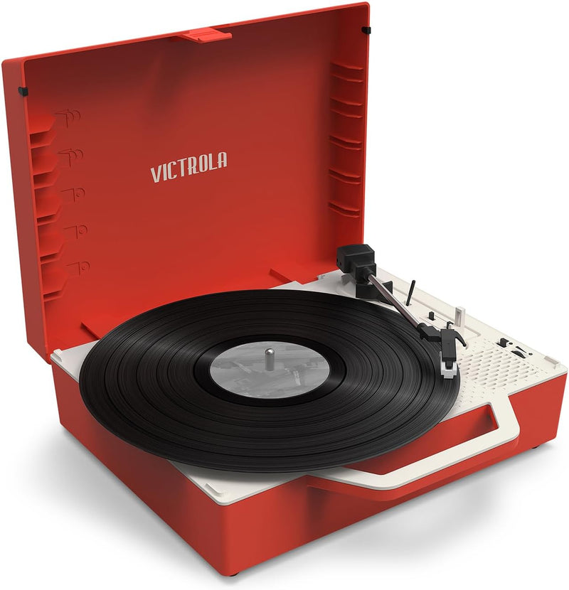 VICTROLA Re-Spin Sustainable Suitcase Vinyl Record Player, VSC-725SB - Red - Like New