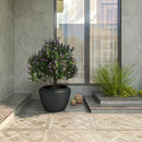LeisureMod Basalt Tall Planter Fiberstone MgO Clay 20 24 28 31 Black VP15BL - Like New