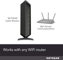 NETGEAR Cable Modem DOCSIS 3.0 Up to 800Mbps CM700-1AZNAS - Black Like New