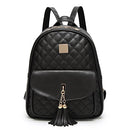 IHAYNER WOMEN SIMPLE DESIGN QUILTED MINI BACKPACK 3PCS LEATHER BACKPACK - BLACK - Like New
