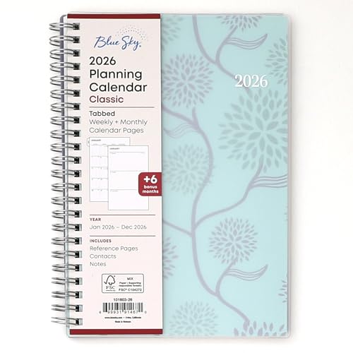 Blue Sky 2026 Weekly and Monthly Planner Calendar January 2026 - December 2026 - Brand New