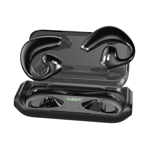 DOCOOLER WIRELESS EARBUDS BT5.3 EARHOOK EARPHONE SWEATPROOF JR04 - BLACK/WHITE - Like New
