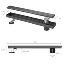 EXF Offset Linear Shower Drain 20 Inch Matte Black Reversible Cover B0CQ2BN86J - Like New