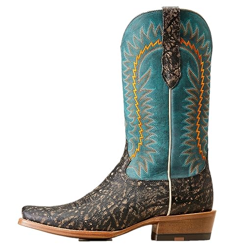 10046998 ARIAT MEN'S WESTERN BOOT EE WIDE 7.5 M CHARCOAL/BLUE GLORY - Like New