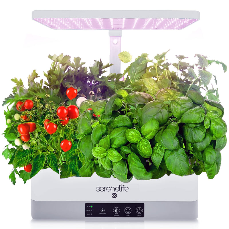 SERENELIFE HYDROPONIC HERB GARDEN 6 PODS GARDEN KIT SEED POD SLGLF140.3 - WHITE - Like New