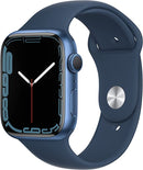 APPLE WATCH SERIES 7 GPS 45mm BLUE ALUMINUM CASE - ABYSS BLUE SPORT BAND Like New