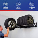 Eagle SafeRacks Wall Mount Tire Rack Garage Adjustable Tire Storage 400 lb Black - Brand New