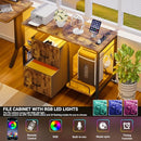 Hyomdeck 2 Drawer Lateral File Cabinet Shredder Stand w/Outlet and LED Light - Brand New