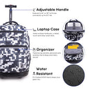 J World Sundance Laptop Rolling Backpack Roller Bookbag with Wheels 20 Inch Camo - Like New