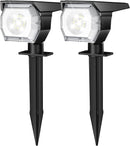 EIUIO Solar Outdoor Lights, 2 Pack - Black/Cool White - Like New