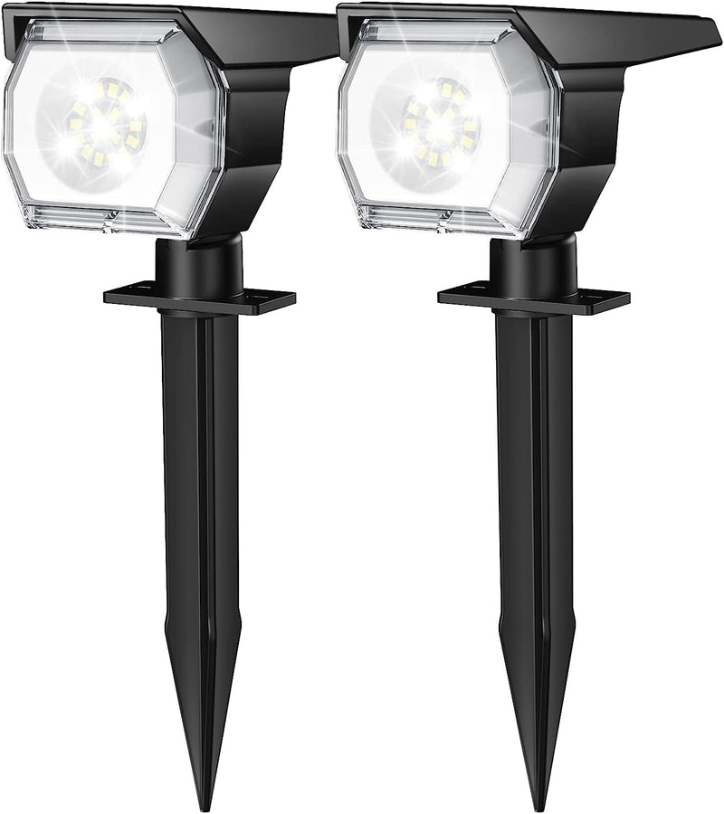 EIUIO Solar Outdoor Lights, 2 Pack - Black/Cool White - Like New