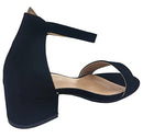 B09Q4LYXK8 Lucky Top Girls Dress Sandal Low Heel Ankle Strap, Black, Size 1 - Brand New