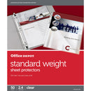 OFFICE DEPOT STANDARD WEIGHT SHEET PROTECTORS 8 1/2IN. X 11IN. CLEAR 491-676 - Brand New