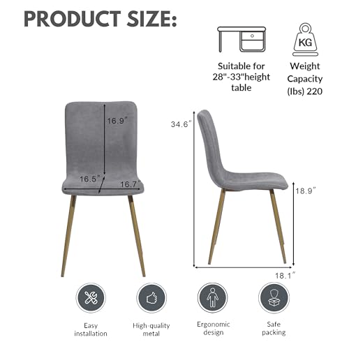 FurnitureR Modern Style Dining Chairs Set of 4 Comfy Side Chair with Fabric - Like New