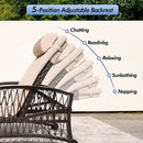 UPLAND HDPE POOL LOUNGE CHAIRS 2 PK, ARMRESTS, ERGONOMIC - BROWN/KHAKI - Brand New