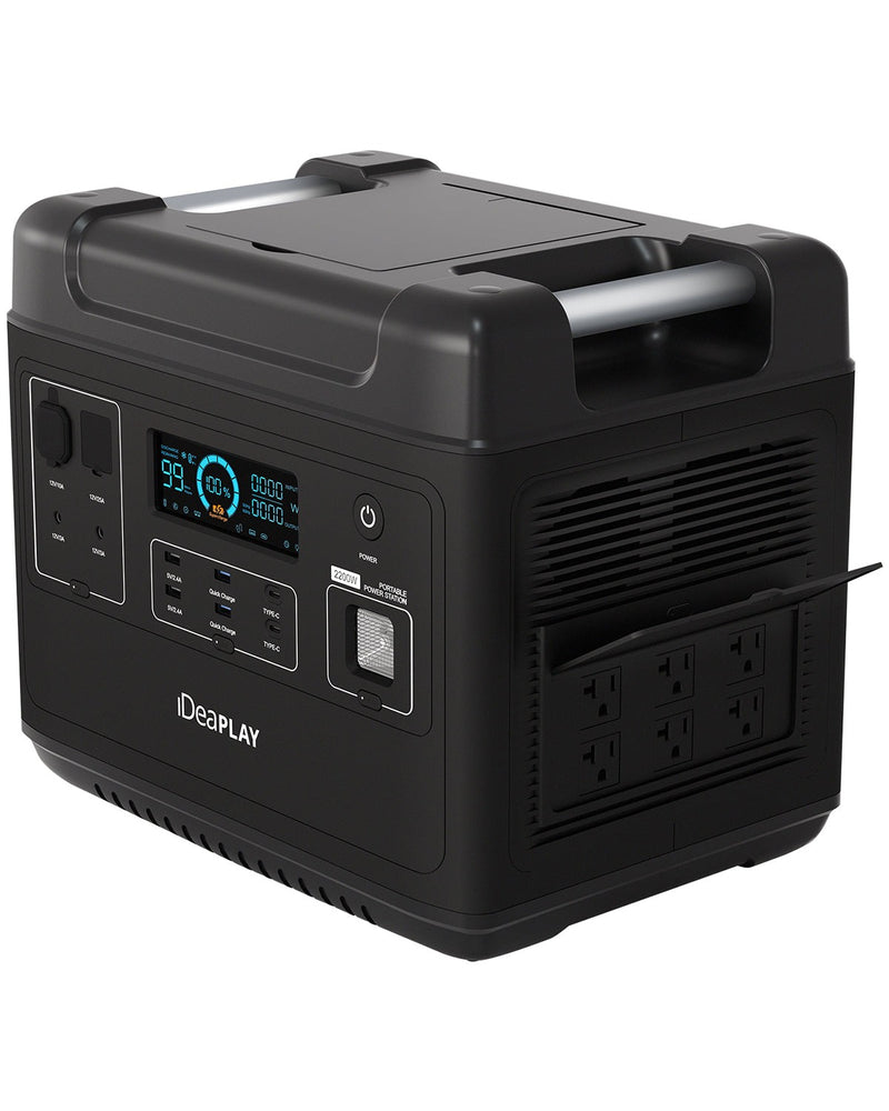 IDEAPLAY SN2200 Portable Power Station, 2000Wh LiFePO4, 6 Outlet, 25A RV - BLACK Like New