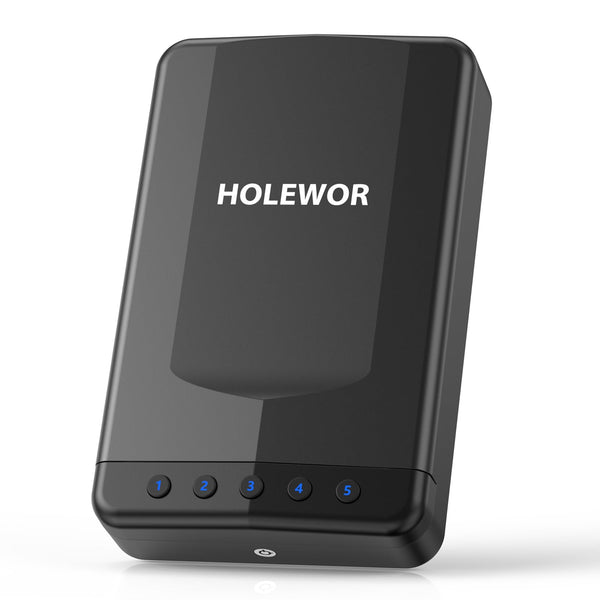 HOLEWOR PISTOL SAFE CAR GUN SAFE SMALL HANDGUN CASE HK450B - BLACK - Like New