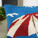 SAFAVIEH BEACH LOUNGE 20" X 20" OUTDOOR PILLOW, SET OF 2, PPL110A, MARINE/RED - Like New