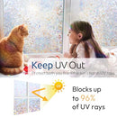Rabbitgoo Rainbow Window Privacy Film Stained Glass Cling 23.6"x157.4" - Brand New