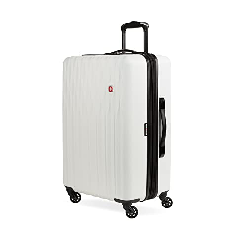 SWISSGEAR 8018 HARDSIDE EXPANDABLE LUGGAGE SPINNER WHEELS WHITE 24" Like New