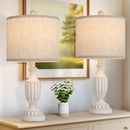 TOBUSA 22“ Farmhouse Table Lamps Set of 2 Rustic Vintage - White - Brand New