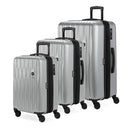 SWISS GEAR ENERGIE HARDSIDE EXPANDABLE LUGGAGE SPINNER 3 PIECE SET - SILVER - Like New