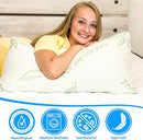 ADORABLE BAMBOO MEMORY FIBER PILLOW MOISTURE WICKING 1PK - WHITE/GREEN ACCENTS - Like New