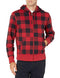 AMAZON ESSENTIALS MEN'S FULL-ZIP FLEECE HOODIE - SIZE: MEN L - BLACK RED PLAID - Brand New