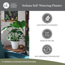 The HC Companies Sedona Round Self-Watering Pot 12" Slate Blue, Pack of 1 - Brand New