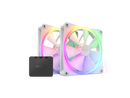 NZXT Aer F140 RGB White Twin Pack - 2x Fan & RGB Lighting Controller - High