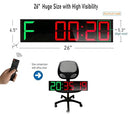 ETEBRG 26'' Huge Home Gym Workout Timers Digital Wall Clock (Green & Red) - Brand New