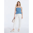 FREE ASSEMBLY CROPPED CARPENTER BARREL JEANS 27" INSEAM - SIZE 10 VANILLA CREAM - Brand New