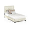 FURINNO Laval Double Row Nail Head 12PC Slat Style Bed Frame, Twin, Linen - Like New