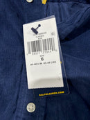 POLO RALPH LAUREN BLUE KIDS BUTTON DOWN LONG SLEEVE SHIRT - SIZE: YOUTH 6 - BLUE - Brand New