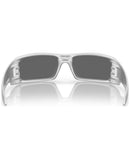 OAKLEY GASCAN SUNGLASSES SILVER FRAME, PRIZM BLACK POLARIZED LENSES, 60-15-128 - Like New