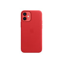 APPLE MAGSAFE LEATHER CELL PHONE CASE WITH FOR APPLE IPHONE 12 MINI - RED - Like New