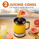 ELITE GOURMET BPA-FREE 40-WATT ELECTRIC CITRUS JUICER ETS740 - Black/Stainless - Like New