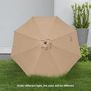 YSSOA 9' Patio Umbrella Outdoor Table Market Yard Umbrella 8 Sturdy Ribs Tan - Like New