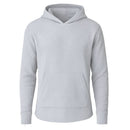 BLUE ICE MEN'S WAFFLE KNIT THERMAL PULLOVER HOODIE - SIZE: MEN L - HEATHER GRAY - Brand New
