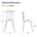 White Dining Chair Set of 2 Windsor Chairs Farmhouse Spindle Back Wood Dining - Like New