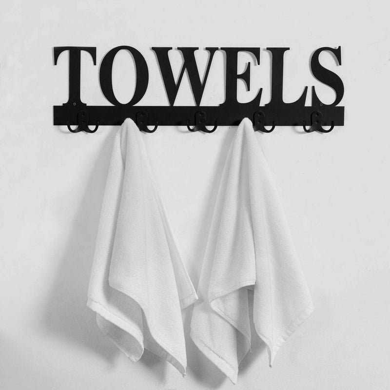 GENERIC 23.5 INCH BLACK METAL WALL MOUNTED TOWEL RACK - BLACK - Like New