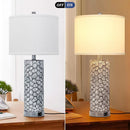 BRIGHTEVER TABLE LAMPS DUAL USB CHARGING PORTS SET OF 2 RUSTIC - RUSTIC WHITE - Like New