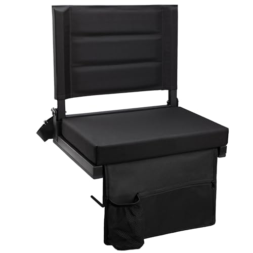 MAEYTAU STADIUM SEATS FOR BLEACHERS WITH BACK SUPPORT PORTABLE BLEACHER - BLACK - Like New