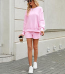 FKEEP WOMEN 2 PIECE OUTFITS SWEATSUIT OVERSIZED FALL CLOTHES - SIZE XL - PINK - Like New