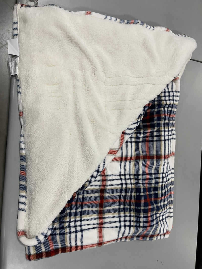 EDDIE BAUER | SMART HEATED ELECTRIC THROW BLANKET - WI-FI ENABLED - PLAID BLUE - Like New