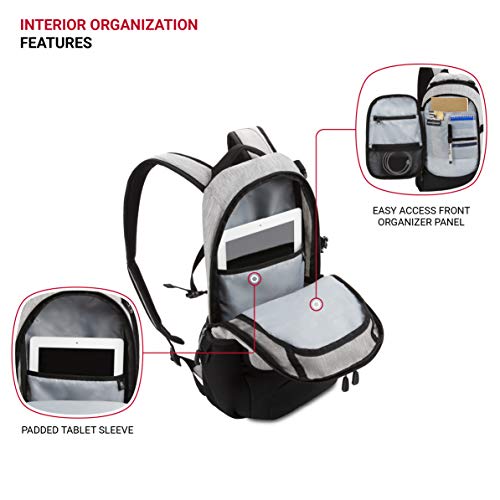 SWISSGEAR 3598 BACKPACK NARROW, 18-INCH -LIGHT GRAY HEATHER - Like New