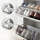 W1320104388 TZOU SHOE STORAGE SLIM SHOE CABINET WITH 3 FLIP DOORS - WHITE - Like New
