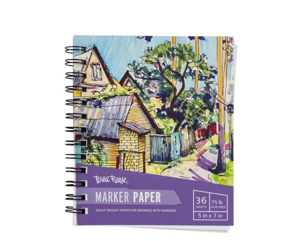 BREA REESE MARKER PAPER PAD, 5" X 7", 36 SHEETS - MULTICOLOR - Brand New