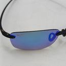 MAUI JIM HEMA RIMLESS SUNGLASSES, 62MM - BLACK MATTE/MAUIGREEN - Like New